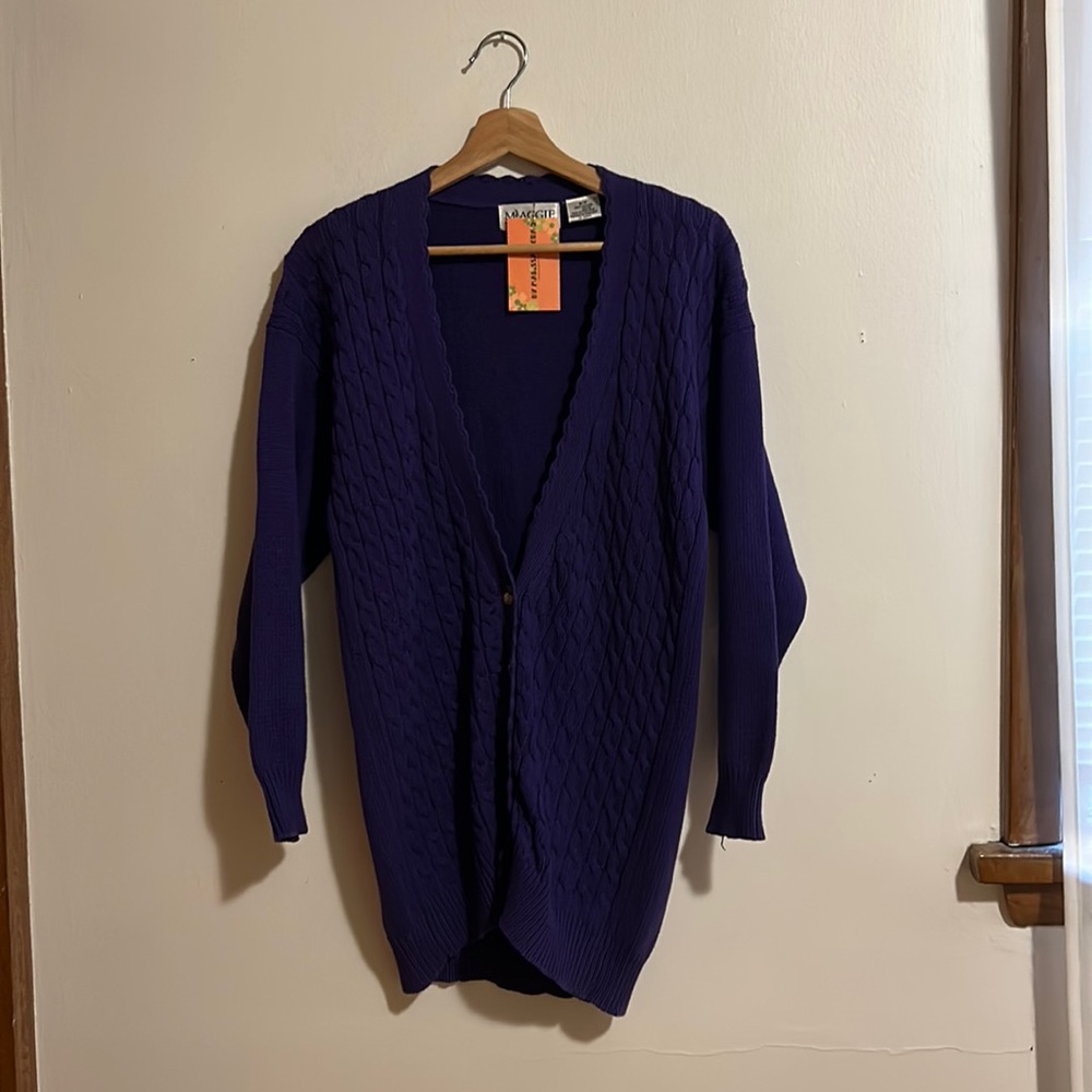 Maggie Purple Knitted Cardigan
